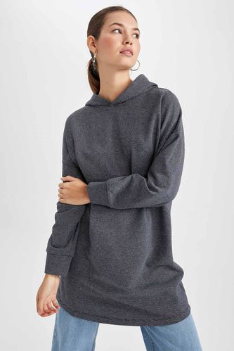 Regular Fit Thin Sweatshirt Fabric Long Sleeve Tunic