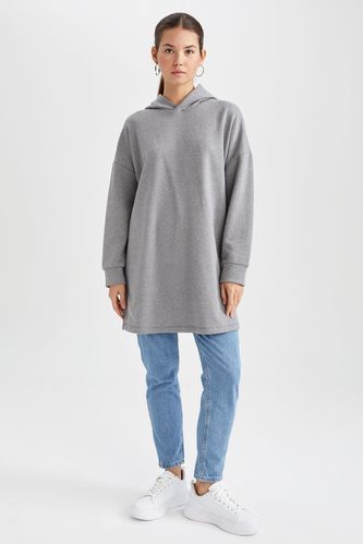 Regular Fit Sweatshirt Fabric Long Sleeve Tunic
