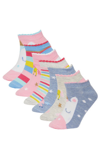 Kız Çocuk 7'li Pamuklu Patik Çorap