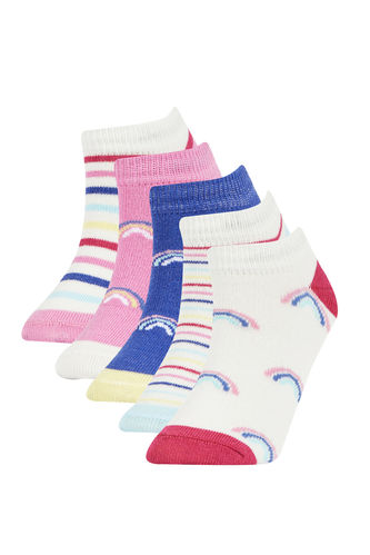 Girls 5 Pack Cotton Booties Socks