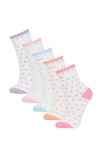 Girl 5 Pack Cotton Long Socks