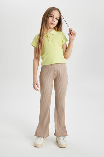Girl Flare Leg Ribbed Camisole Trousers