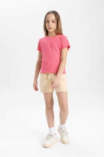 Girl with Pockets and Woven Label Shorts