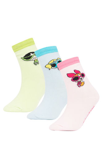 Girl' PowerPuff Girls 3-pack Cotton Long Socks