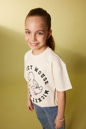 Kız Çocuk Disney Mickey & Minnie Kısa Kollu Tişört