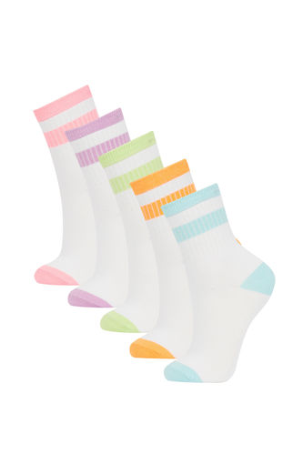 Kız Çocuk DeFactoFit 5'li Pamuklu Uzun Çorap