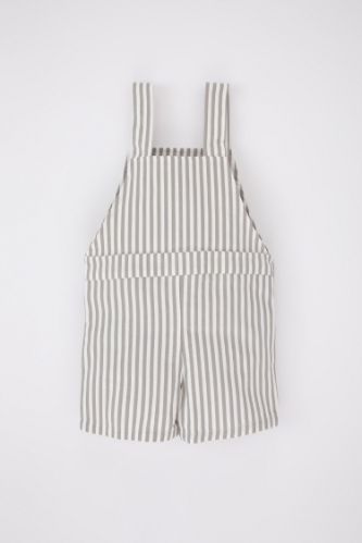 BLACK AND WHITE STRIPED JUMPSUIT IN COTTON GABARDINE, CHILD BLACK AND WHITE STRIPED JUMPSUIT IN COTTON GABARDINE, CHILD