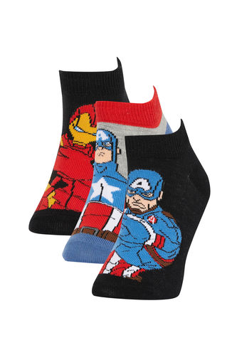 Erkek Çocuk Marvel Avengers 3'lü Pamuklu Patik Çorap