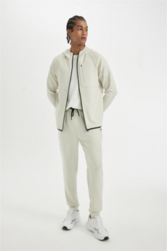 Erkek Taş Slım Fıt Skuba Dalgıç Kumaş Jogger