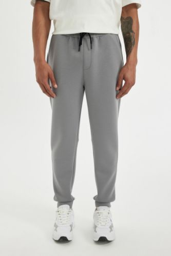 DeFactoFit Slim Fit Sporcu Jogger Eşofman Altı Dar Kesim Skuba Dalgıç Kumaş Standart Paça Beli Bağcıklı Lastikli Paça
