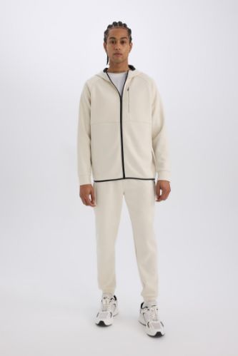 DeFactoFit Slim Fit Sporcu İnce Jogger Eşofman Altı Dar Kesim Skuba Dalgıç Kumaş Standart Paça Beli Bağcıklı Lastikli Paça
