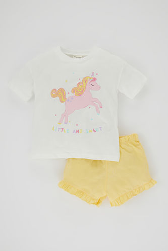Baby Girl Unicorn Short Sleeve 2-Pack Set
