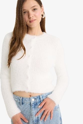 Coool Slim Fit Dar Kesim Bisiklet Yaka Triko Hırka