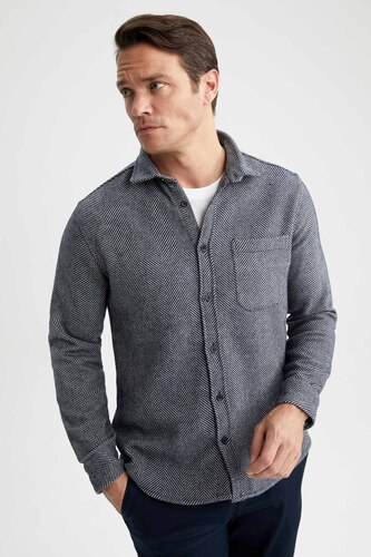 Chemise à Manches Longues Homme Noël Hiver - T-Shirt Col Rond Imprimé Festif, Confortable Et Chaleureux Pour Les Fêtes
