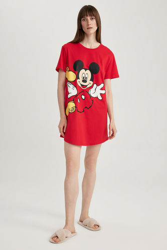 Fall in Love Disney Mickey & Minnie Licensed Crew Neck Short Sleeve Nightgown