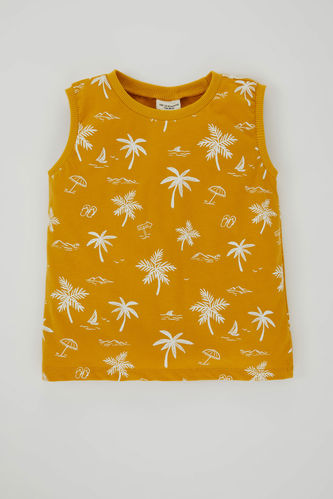 Baby Boy Palm Pattern Sleeveless T-Shirt
