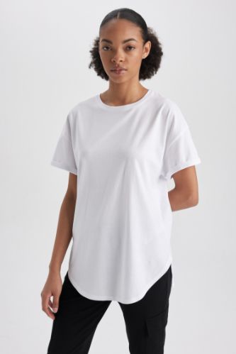 Defacto Fit Long Fit Crew Neck Sportsman Short Sleeve T-Shirt