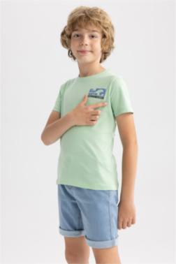 T-SHIRT IMPRIMÉ À MANCHES COURTES COL ROND POUR GARÇON