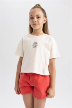 CROP SHORT SLEEVE T-SHİRT