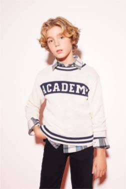BOY CREW NECK KNITTED PULLOVER
