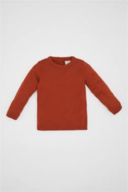 BABY BOY CREW NECK BASİC KNİTTED PULLOVER