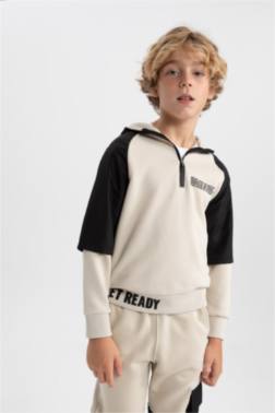 BOY OVERSİZE FİT HOODED SWEATSHİRT