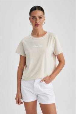 T-SHIRT COTON COUPE RÉGULIÈRE À MANCHES COURTES