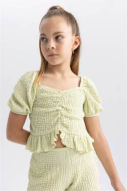 CROP TOP SHORT SLEEVE T-SHİRT