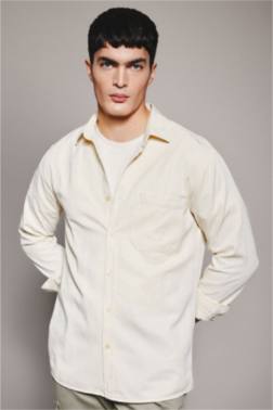 REGULAR FIT POLO COLLAR COTTON LONG SLEEVE SHIRT
