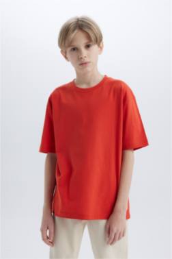 BOY OVERSİZE CREW NECK BASİC T-SHİRT