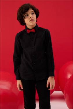 BOY REGULAR FİT LONG SLEEVE LİNEN LOOK SHİRT