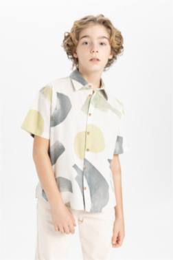 BOY OVERSIZE FIT POLO NECK SHORT SLEEVE SHIRT