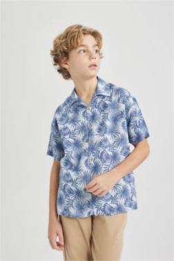 BOY OVERSIZE POLO NECK VISCOSE SHIRT