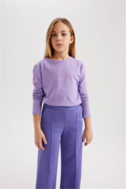 GİRL REGULAR FİT CREW NECK LONG SLEEVE T-SHİRT