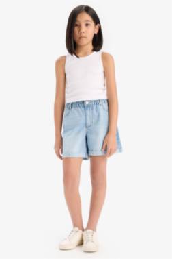 GİRL PAPERBAG DENİM SHORTS