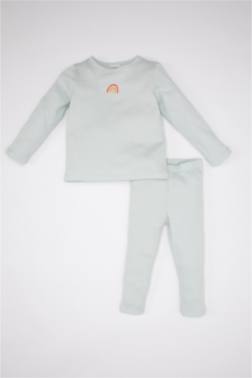 BABY GİRL EMBROİDERED CAMİSOLE 2 PİECE PAJAMA SET