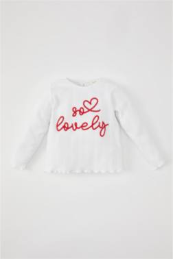 BABY GİRL CREW NECK PRİNTED RİBBED CAMİSOLE T-SHİRT