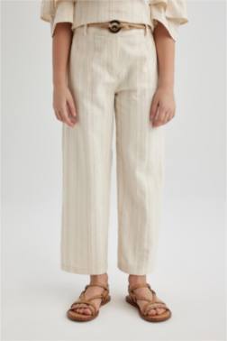 بنطرون بناتي قطن وايد ليج برحل واسع