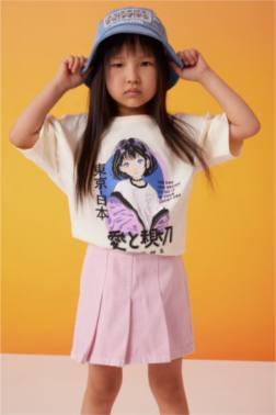 T-SHIRT OVERSIZE IMPRIMÉ À COL ROND POUR FILLE