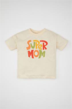 BABY BOY CREW NECK PRİNTED SHORT SLEEVE T-SHİRT
