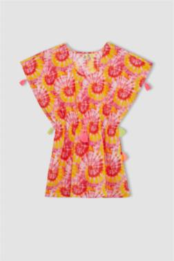 GİRL BATİK PATTERNED BEACH DRESS