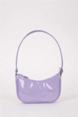 شنطة كروس بودي بناتي قماش لامع بنفسجي