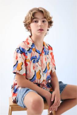 قميص بولو ولادي نص ردن فيسكوز اوفر سايز