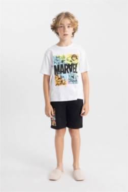 BOY MARVEL COMİCS T-SHİRT SHORTS 2 PİECE SET