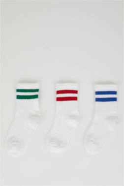 جوارب ولادي قطن طويلة قطن - 3 قطع