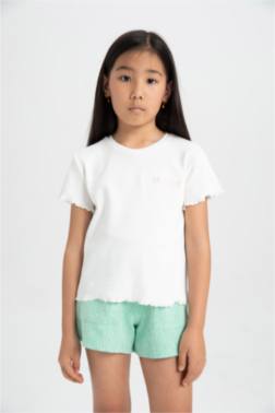 GİRL SLİM FİT RİBBED CAMİSOLE SHORT SLEEVE T-SHİRT