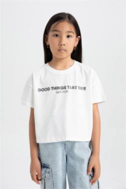 GİRL'S PRİNTED SHORT SLEEVE T-SHİRT