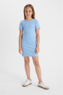 GİRL RİBBED CAMİSOLE SHORT SLEEVE DRESS
