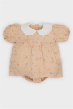 MUSLİN REGULAR FİT CREW NECK FLORAL JUMPSUİT