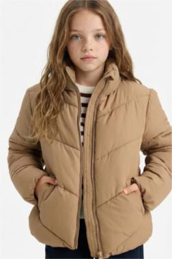 GİRL WATERPROOF FLEECE LİNED PUFFER JACKET